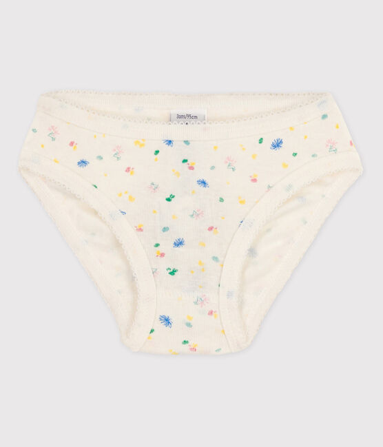 Baumwoll-Slips für Mädchen weiss MARSHMALLOW/weiss MULTICO