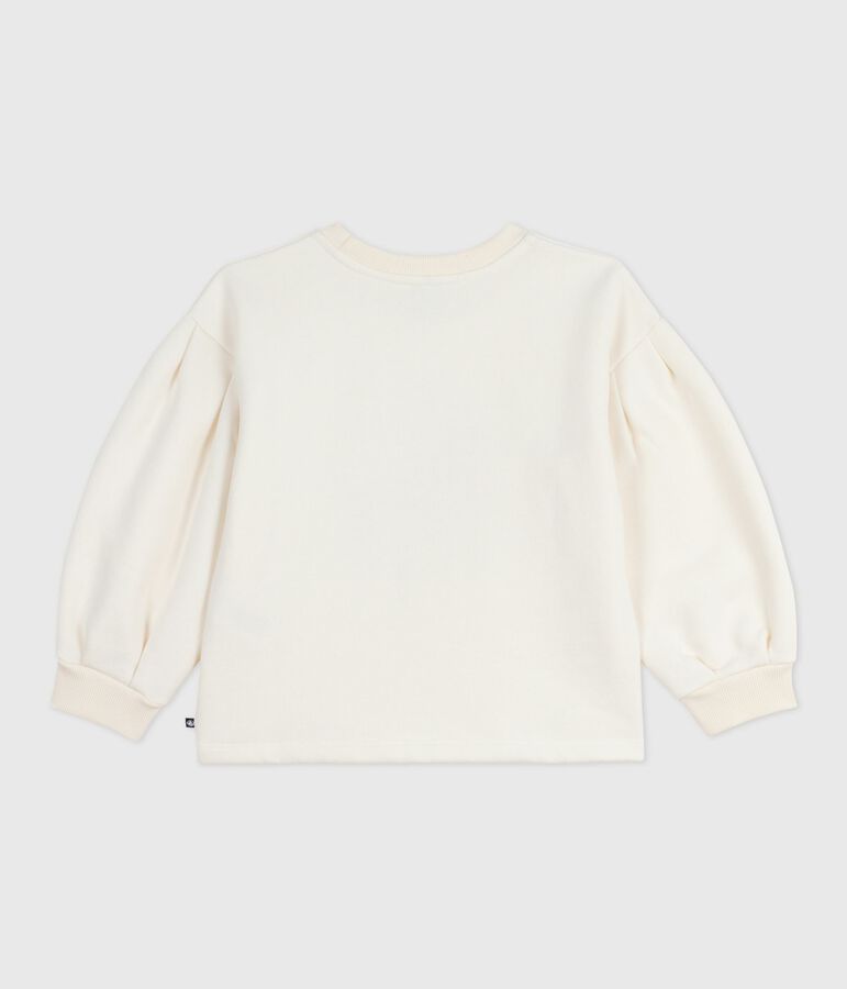 Kinder-Sweatshirt aus gemusterter Baumwolle naturfarben