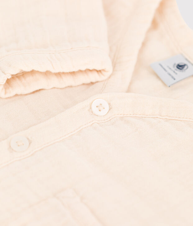 Baby-Cardigan aus Musselinstoff naturfarben