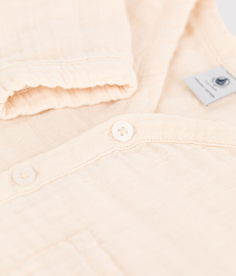Baby-Cardigan aus Musselinstoff naturfarben