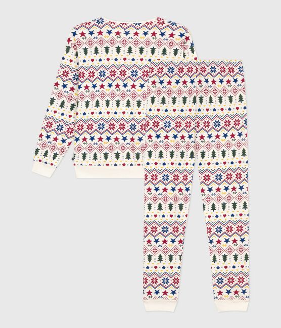 Damen-Pyjama aus Baumwolle mit Weihnachtsmuster MILK/ MULTICO