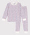 Kinderpyjama aus Baumwolle mit Blumen für Mädchen weiss MARSHMALLOW/weiss MULTICO