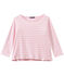 Gestreiftes Damen-Shirt mit 3/4-Ärmeln rosa BABYLONE/weiss MARSHMALLOW