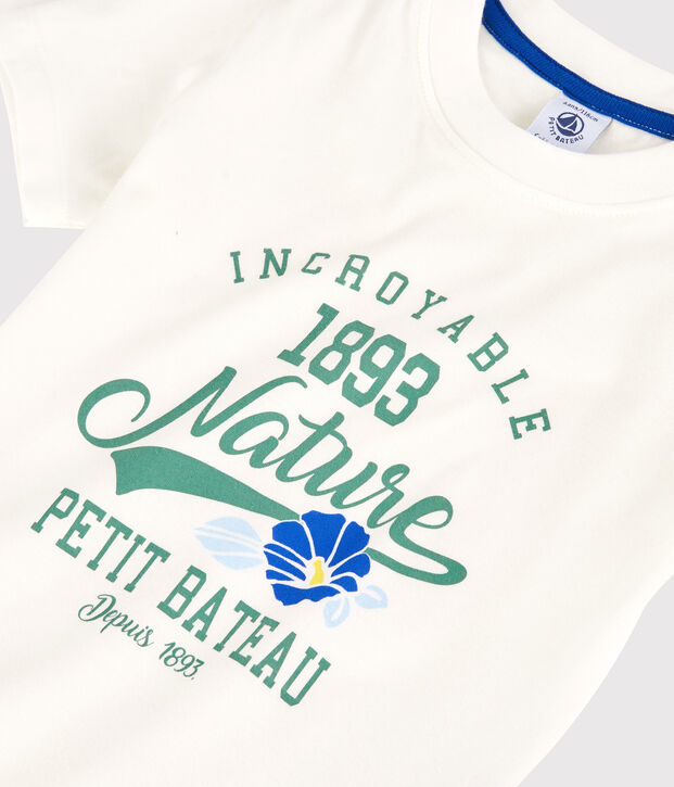 Kurz&auml;rmeliges Kinder-T-Shirt aus Jersey f&uuml;r Jungen weiss