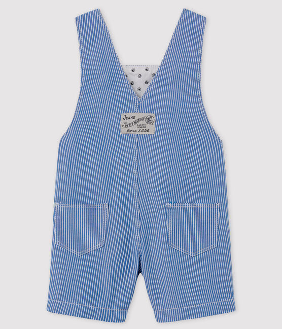 Baby-Latzhose aus Leinen blau SURF/weiss ECUME