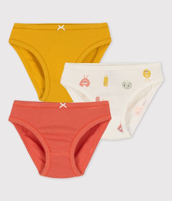 3er-Set Slips aus Baumwolle und Lyocell mit Emojis für Mädchen variante 1