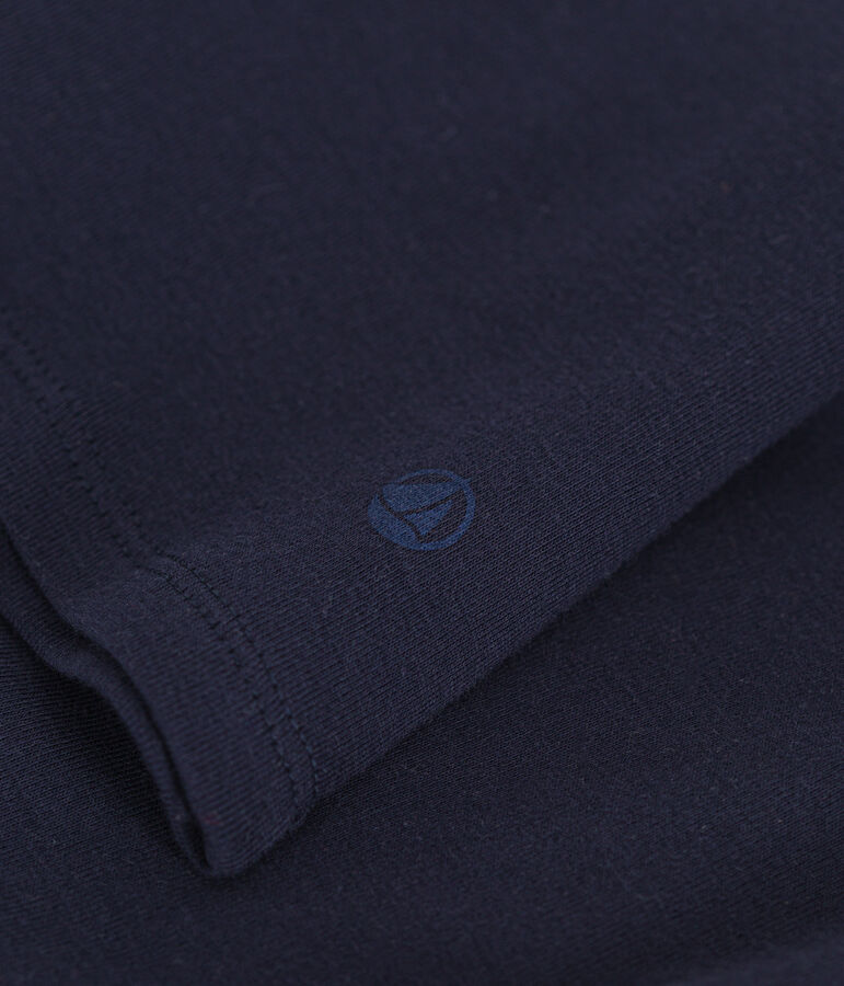 Lang&auml;rmeliges Damen-T-Shirt L'Iconique aus einfarbigem Rippstrick blau SMOKING