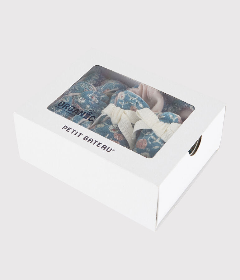 Set aus gebl&uuml;mtem Haarband und Schuhen aus Samt f&uuml;r M&auml;dchen gr&uuml;n/vielfarbig