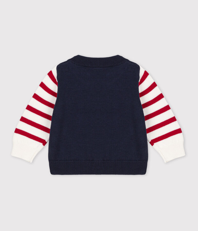 Baby-Cardigan aus Baumwollstrick weiss/vielfarbig