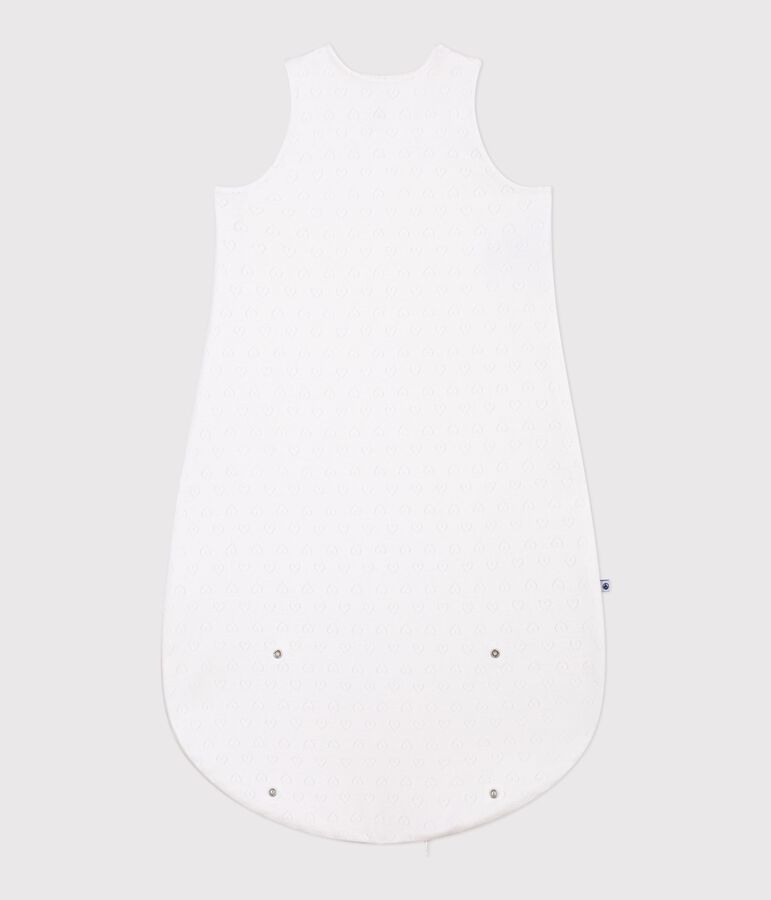 Babyschlafsack aus Baumwolle mit Lochstickerei in Herzform TOG-Wert 0,5 weiss