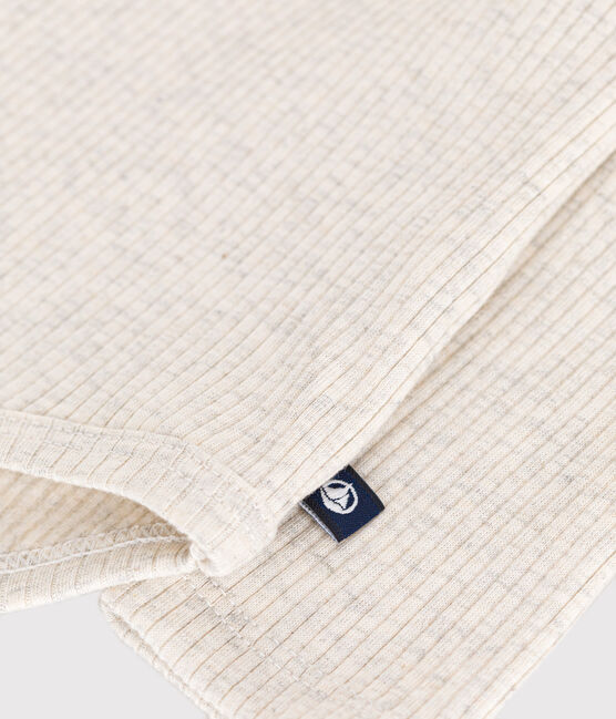 Langärmeliger Body mit Rollkragen aus Baumwolle für Babys beige MONTELIMAR CHINE