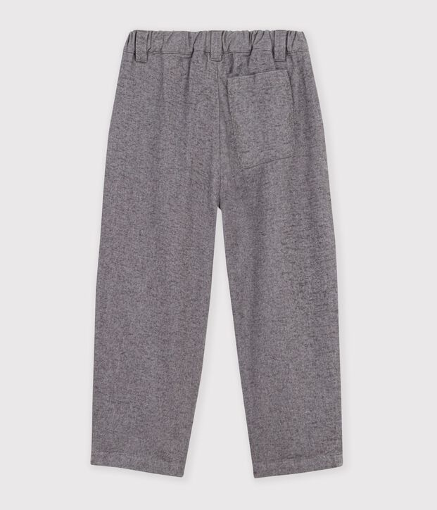 Kinder-Bundfaltenhose aus Baumwollflanell grau