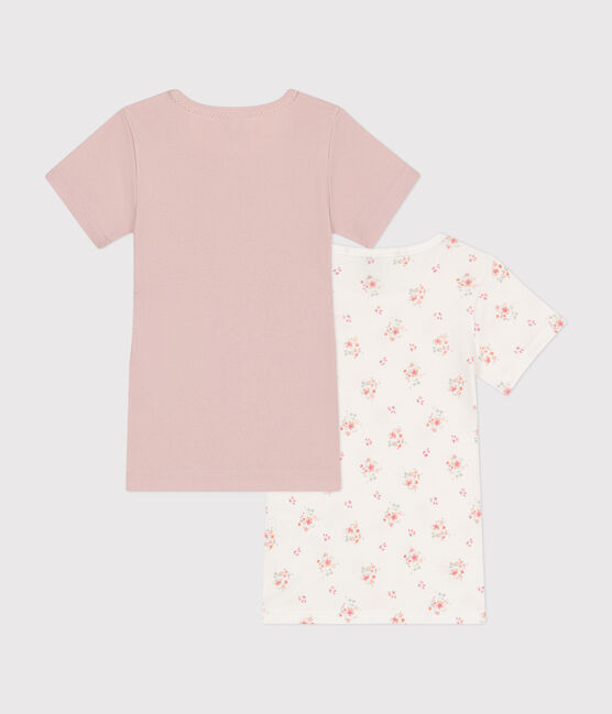 2er-Set kurzärmelige Kinder-T-Shirts aus Baumwolle mit Blumenmotiv variante 1