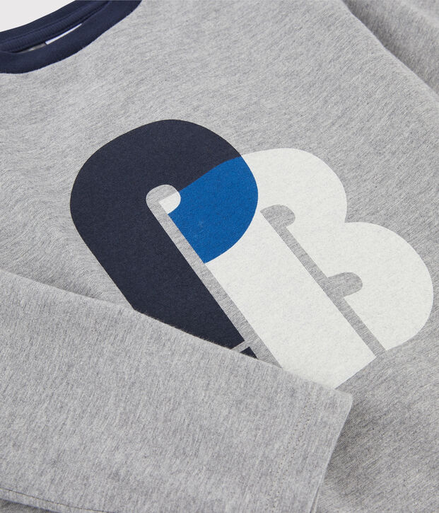 Kinder-T-Shirt mit Siebdruck f&uuml;r Jungen grau