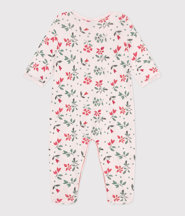Strampler aus Baumwolle mit Bl&uuml;mchen rosa/vielfarbig