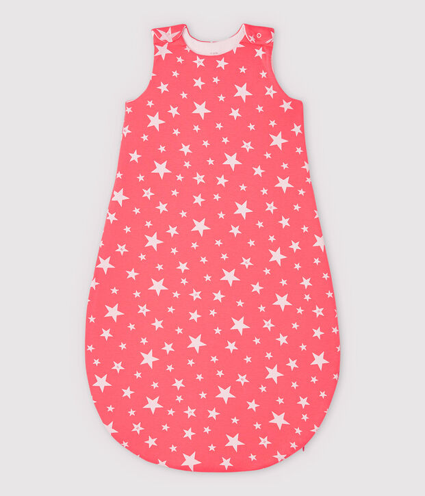 Baby-Schlafsack aus Baumwolle mit Sternen-Motiv orange/weiss
