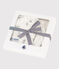 Dreiteiliges Baby-Set aus Baumwolle weiss MARSHMALLOW/grau GRIS