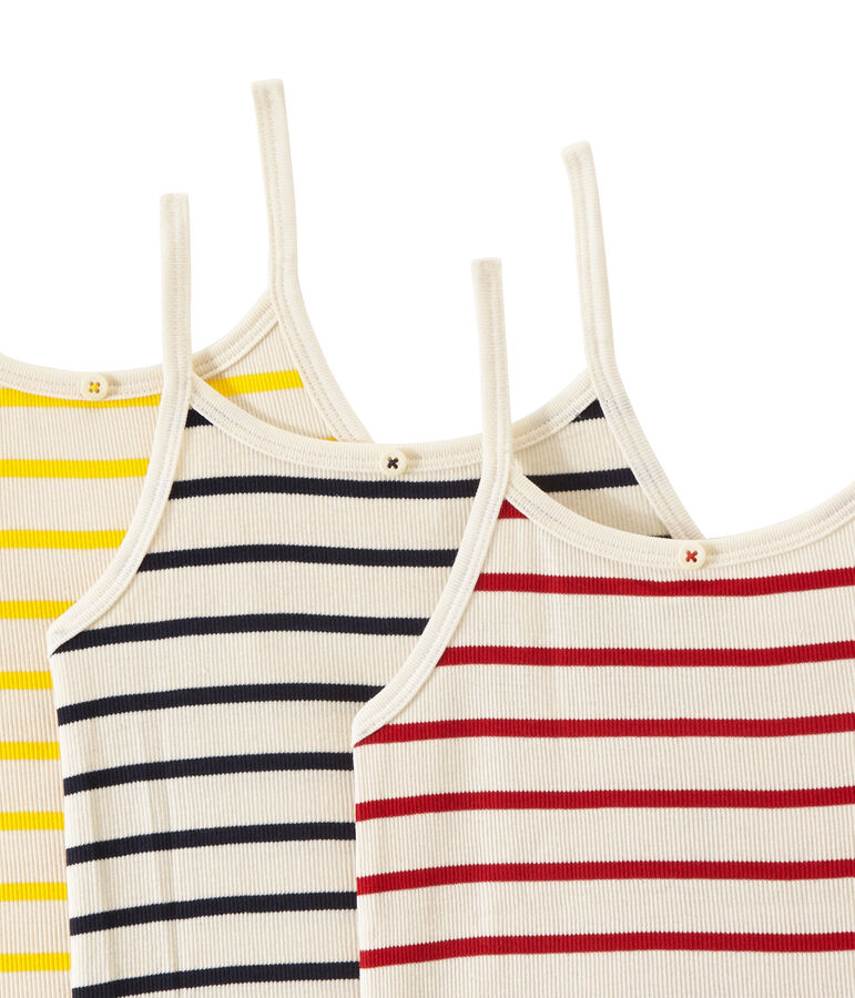 Jedes Set besteht aus 3 Tr&auml;gerhemden m&auml;dchen weiss LOT