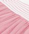 Kurzärmeliges Baby-Kleid aus Baumwolle und Tüll, gestreiftes Oberteil weiss MARSHMALLOW/rosa CHARME