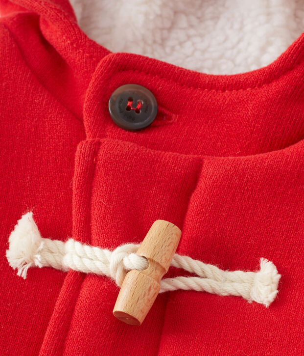 Unisex-Baby-Dufflecoat aus Molton rot