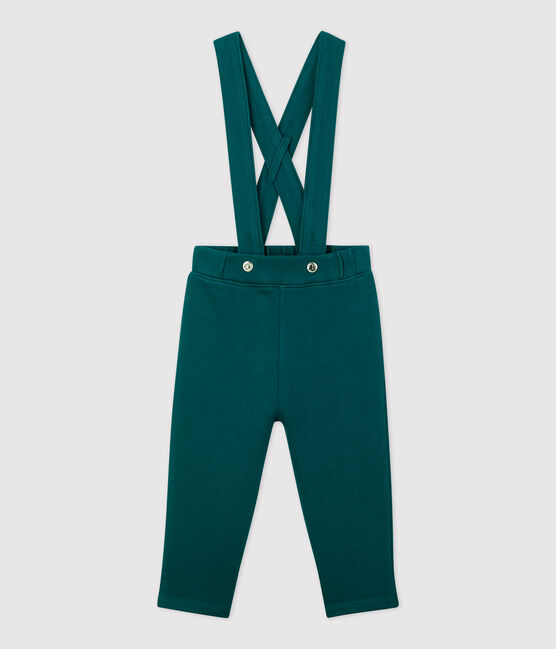 Baby-Trägerhose aus Molton. grün PINEDE