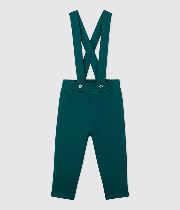 Baby-Tr&auml;gerhose aus Molton. gr&uuml;n