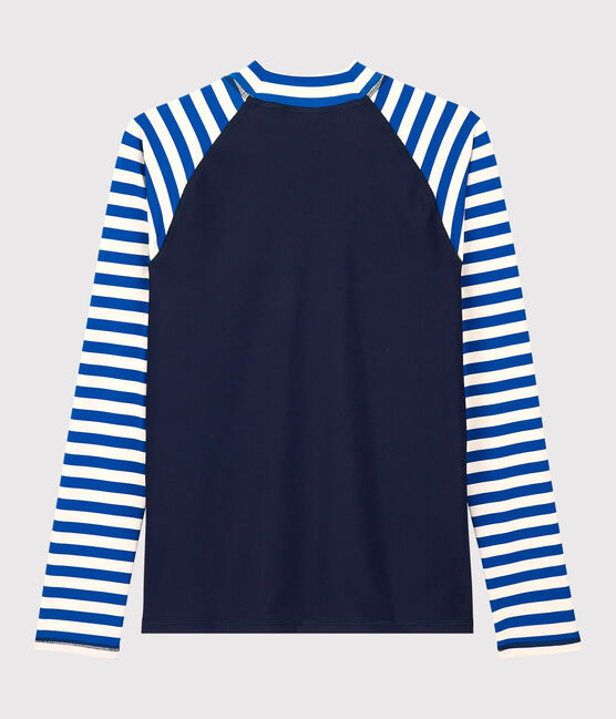 Damen-T-Shirt mit UV-Schutz aus recycelten Materialien blau SURF/weiss MARSHMALLOW