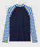 Damen-T-Shirt mit UV-Schutz aus recycelten Materialien blau SURF/weiss MARSHMALLOW