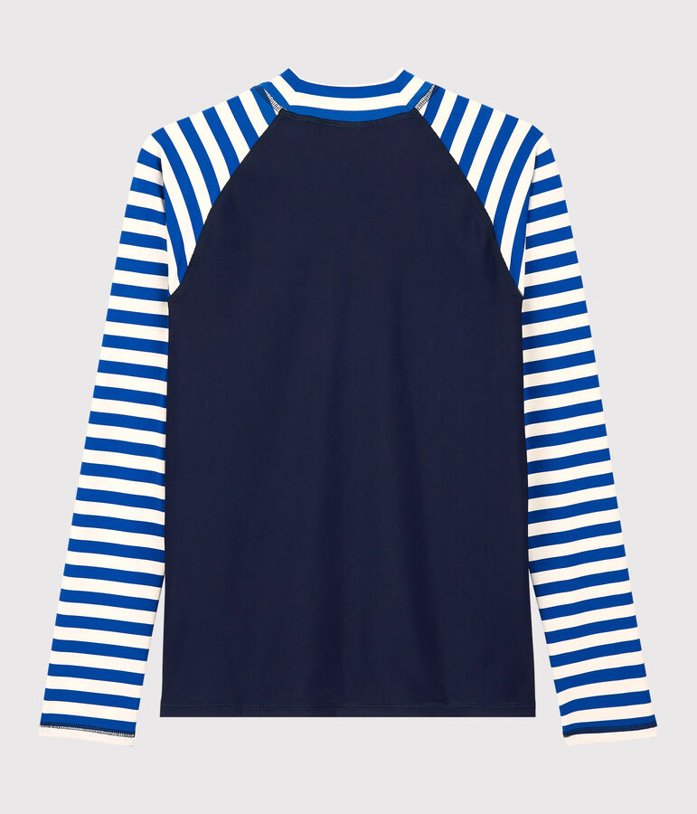 Damen-T-Shirt mit UV-Schutz aus recycelten Materialien blau/weiss