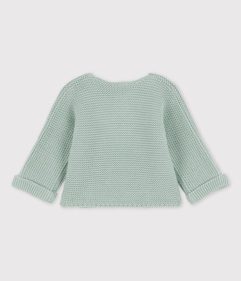 Baby-Cardigan aus Bio-Baumwollstrick gr&uuml;n