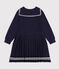 Lang&auml;rmeliges Kinder-Kleid aus einfarbiger Baumwolle SMOKING