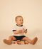 Kurzärmeliges Baby-T-Shirt aus leichtem Jersey weiss AVALANCHE/blau SMOKING