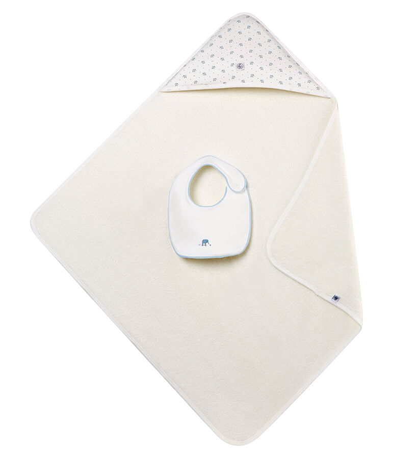 Box mit quadratischem Baby-Badetuch und -L&auml;tzchen f&uuml;r Jungen vielfarbig