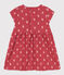Kurzärmeliges Babykleid aus bedruckter Baumwolle rosa PAPI/beige AVALANCHE