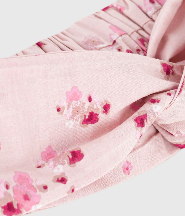 Baby-Stirnband aus Popeline mit Blumenmuster rosa/vielfarbig