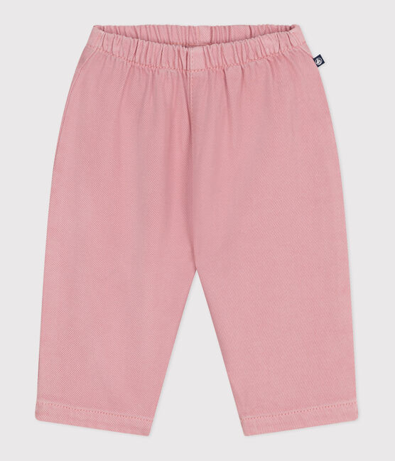 Baby-Hose aus weicher einfarbiger Baumwolle. rosa CHARME