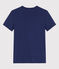 Damen-T-Shirt L’ICONIQUE aus Baumwolle mit Mäusezähnchen blau CHALOUPE