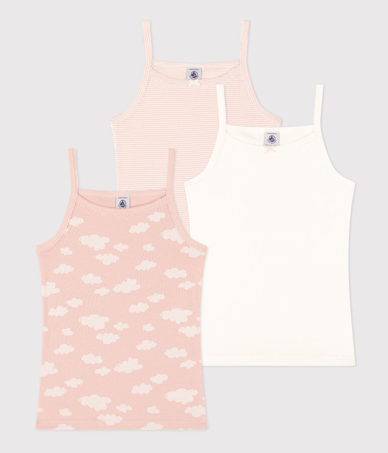 3er-Set Kinder-Tr&auml;gerhemden aus Baumwolle mit Wolkenmotiv vielfarbig