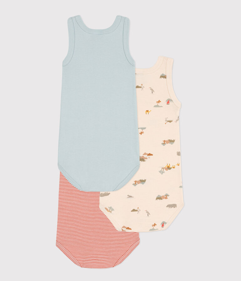 3er-Set &auml;rmellose Bodys aus Baumwolle mit Tiermotiven variante 1