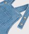 Kurze Baby-Latzhose aus leichtem Bio-Denim blau DENIM CLAIR