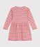 Langärmeliges Kinder-Kleid aus festem Baumwollstoff für Mädchen rosa ROSEWOOD/ AVALANCHE