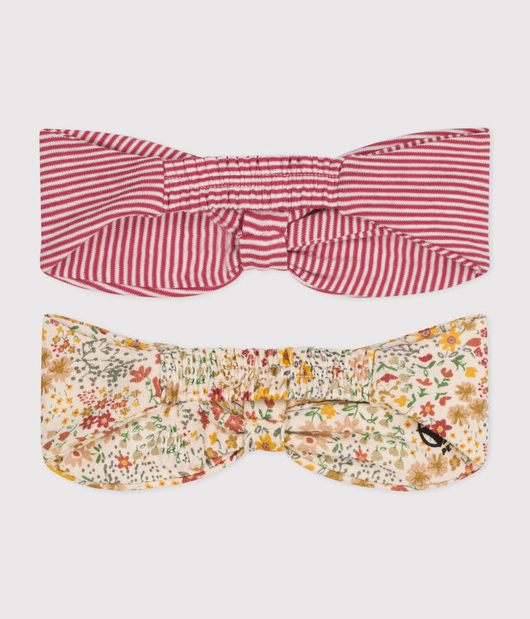 2er-Set Baby-Stirnb&auml;nder aus Baumwolle vielfarbig