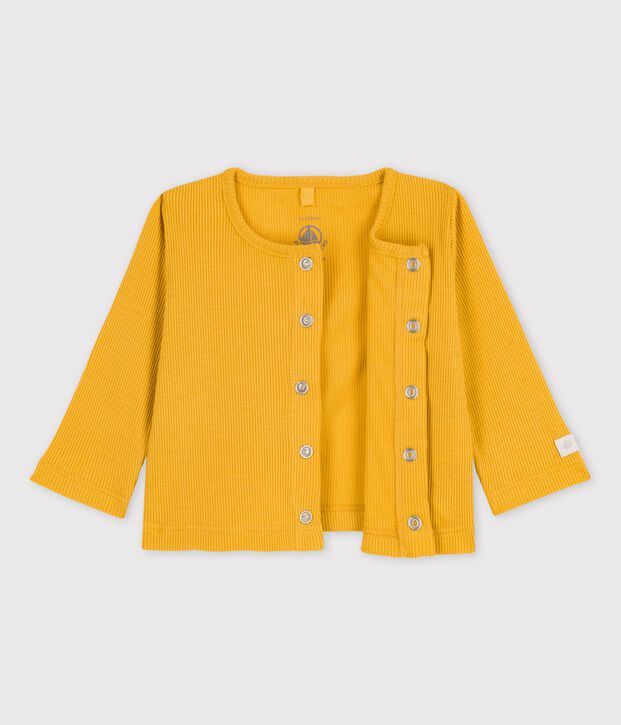 Baby-Cardigan aus Baumwolle und Lyocell gelb
