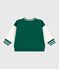 Baby College-Jacke aus zweifarbiger Baumwolle grün EVERGREEN/ MILK