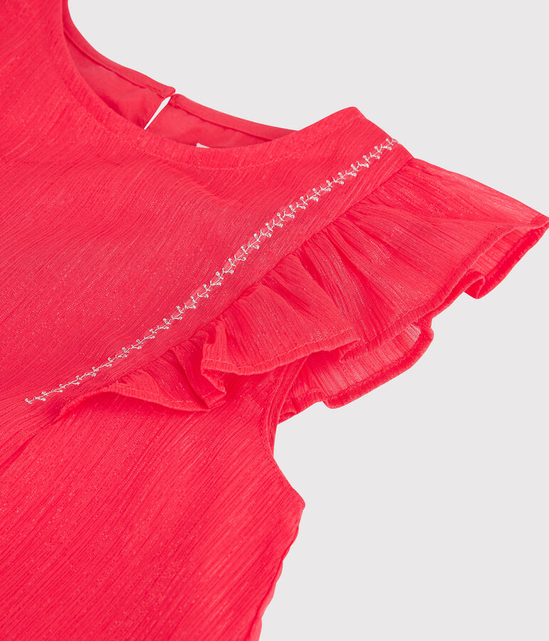 Kinder-Festtagskleid aus Cr&ecirc;pe f&uuml;r M&auml;dchen rosa GROSEILLER
