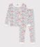 Eng anliegender Kinder-Pyjama aus gemusterter Baumwolle vielfarbig/rosa/vielfarbig