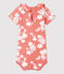 Baby-Body aus Baumwolle mit Hawaiimuster und Rüschenkragen rosa PAPAYE/ MARSHMALLOW