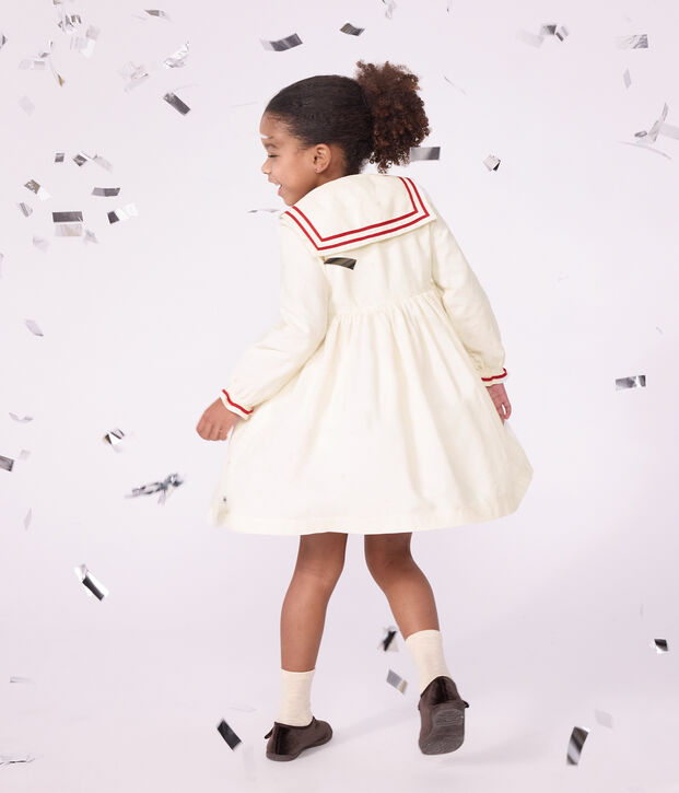Lang&auml;rmeliges Kinder-Kleid aus einfarbigem Feincord. MILK