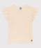 Kurzärmeliges Kinder-T-Shirt aus Baumwolle für Mädchen naturfarben AVALANCHE