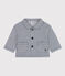Baby-Kurzjacke aus gestreiftem Canvas blau MEDIEVAL/weiss MARSHMALLOW